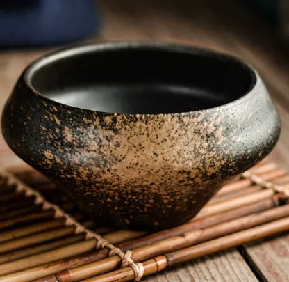 A tall porcelain soup bowl with a Japanese-inspired underglaze pattern, suitable for noodles and microwave use.