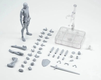 Articulated artist mannequin kits with interchangeable accessories for dynamic pose reference