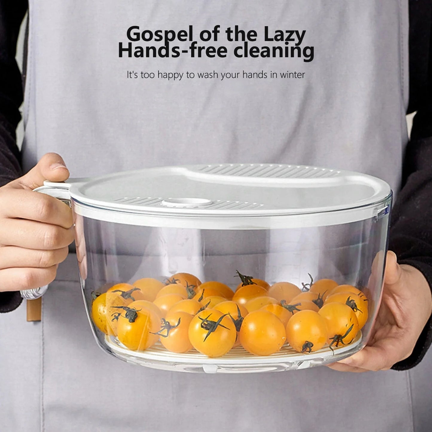 Multifunctional kitchen drainage basin for washing fruits and vegetables