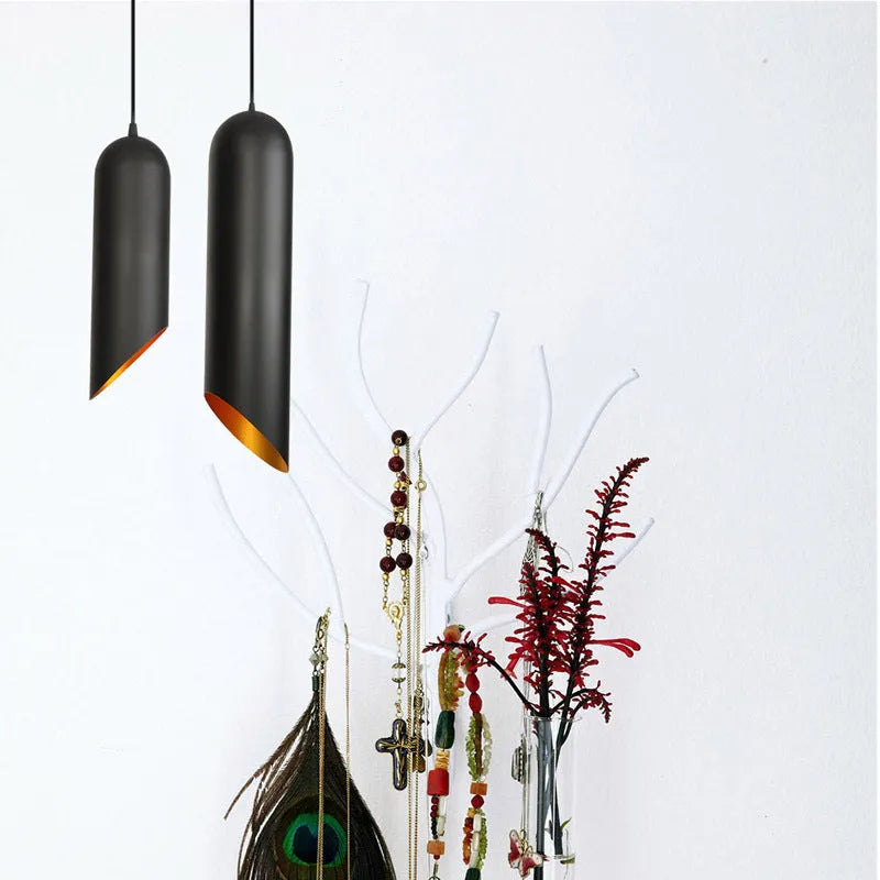 Retro iron chandelier with matte black finish in short and long versions for bedroom or living room lighting