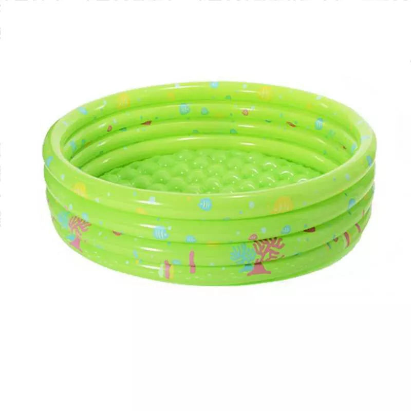 Kids playing in a colorful inflatable sea ball pool with water