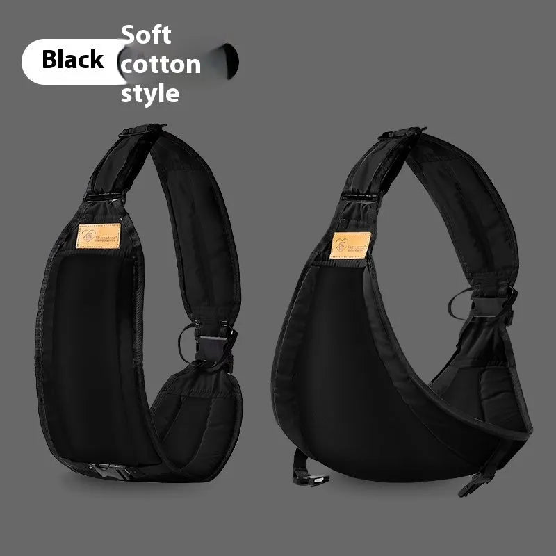 Cloth fabric baby waist stool carrier for hands-free carrying of infants and children.