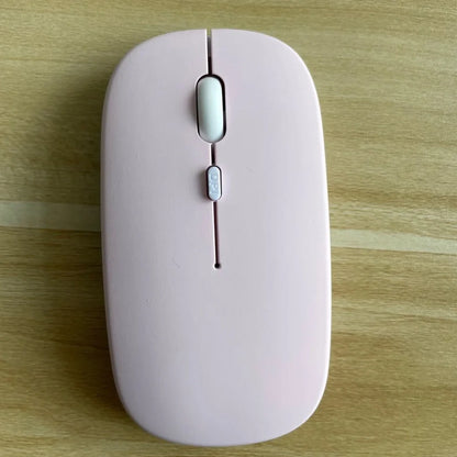 Dual-mode black wireless mouse with 1000dpi sensor, 5m range, and USB receiver for laptops