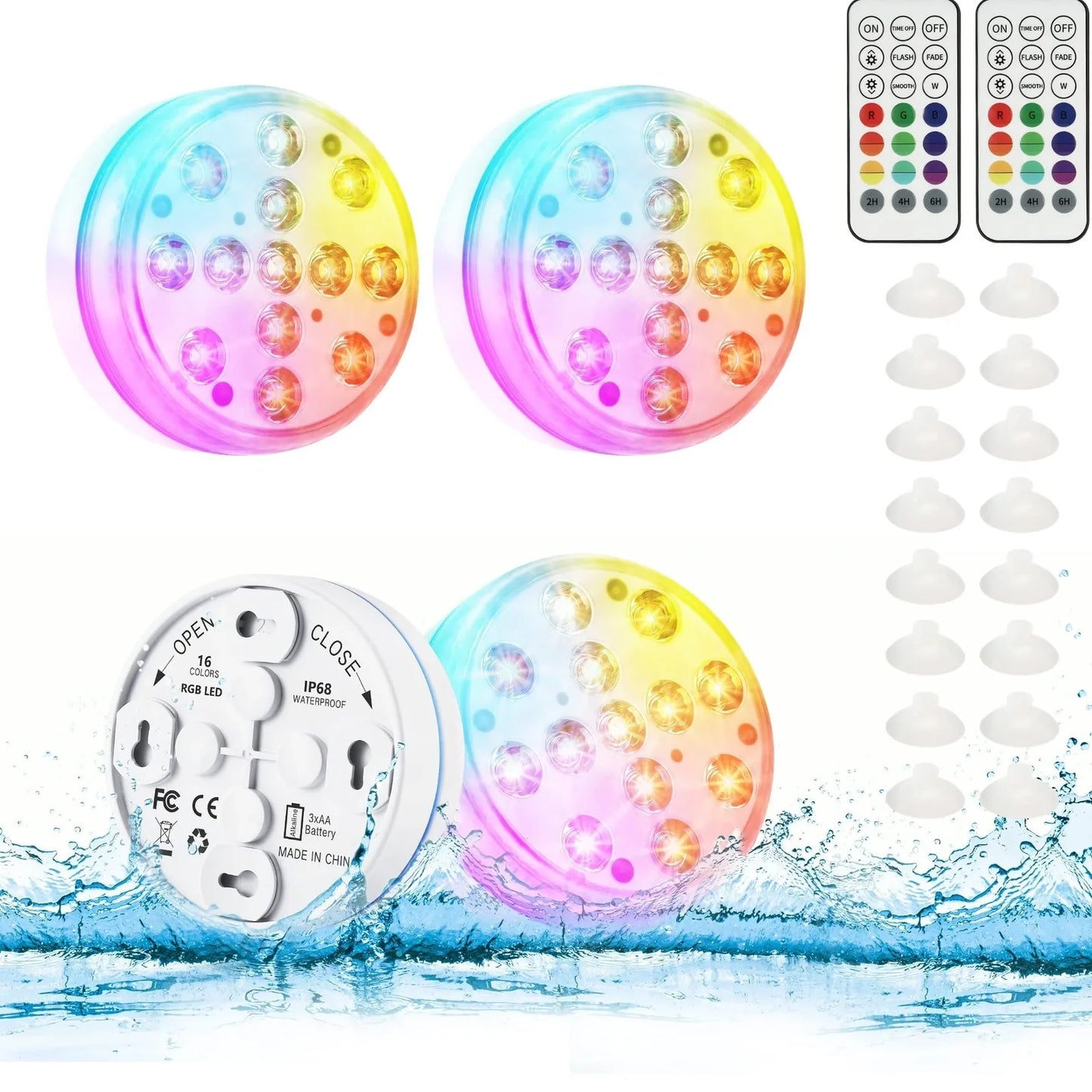 IP68 waterproof colour changing diving light with remote control for garden ponds