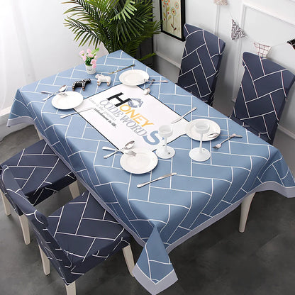 European tablecloth with Nordic pattern in 90% polyester linen blend measuring 120x160cm