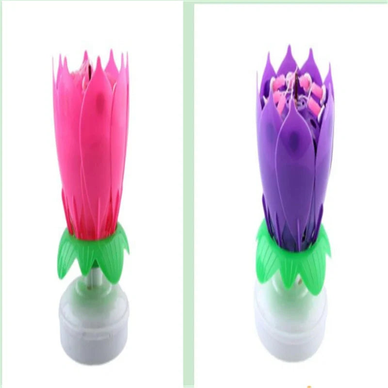 Musical Lotus Candles in various colors with a unique lotus design and music feature