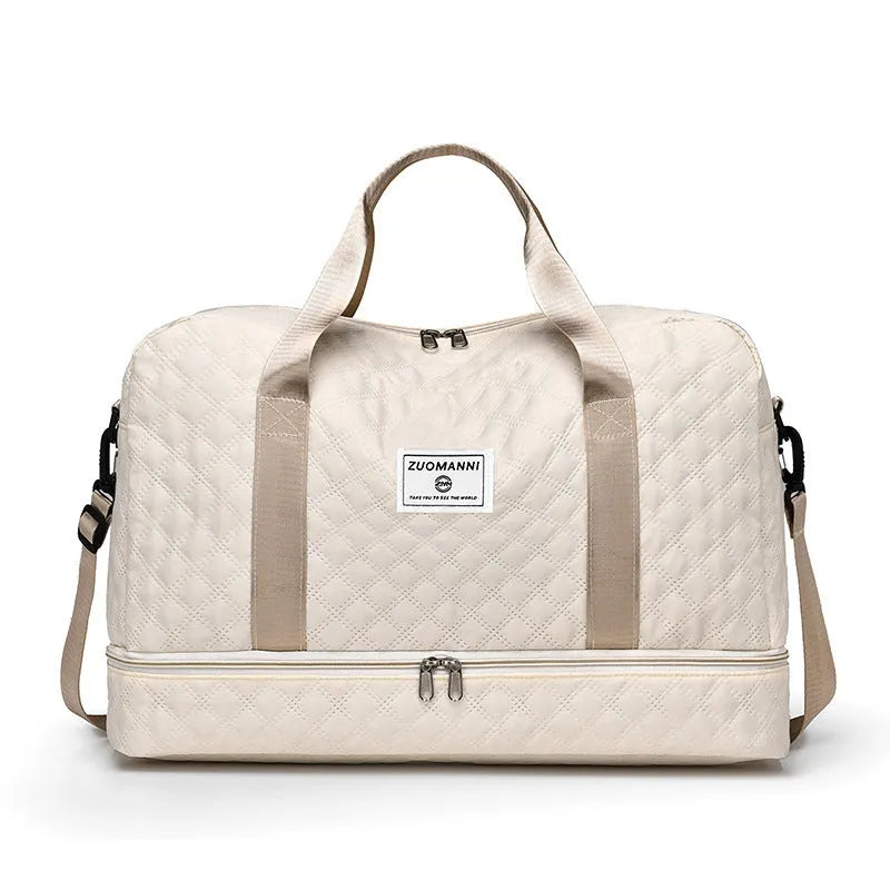 Oxford cloth travel bag with 36-55 litre capacity in street trend style with sewing thread details