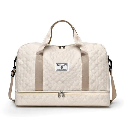 Oxford cloth travel bag with 36-55 litre capacity in street trend style with sewing thread details