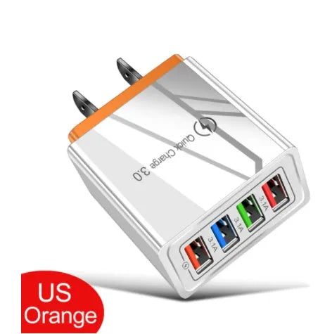 Simple Luminous 4USB mobile phone charger showing four USB ports and luminous indicators