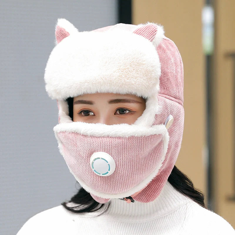 Women's anti-fog Russian trapper hat with earflaps in multiple colors