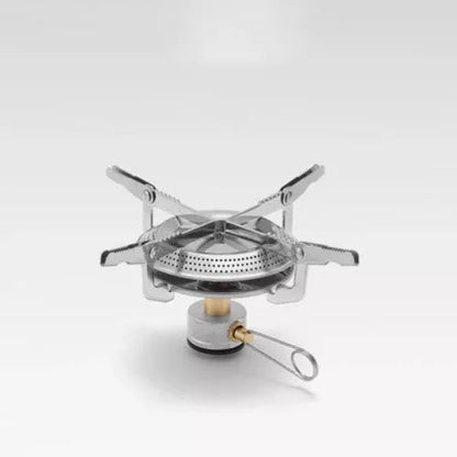 Compact outdoor portable gas stove with disk-type furnace head for efficient cooking