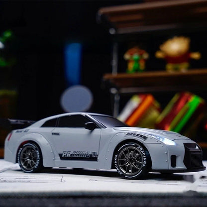 Proportional remote control drift car in Y914 cloudy blue colour with USB charging port visible