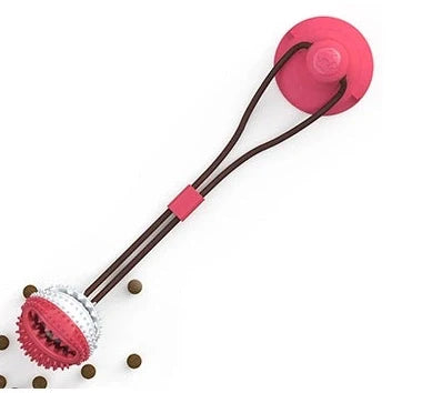 Blue suction cup pet toy with 28.5-inch length and 3.15-inch ball for dogs and cats