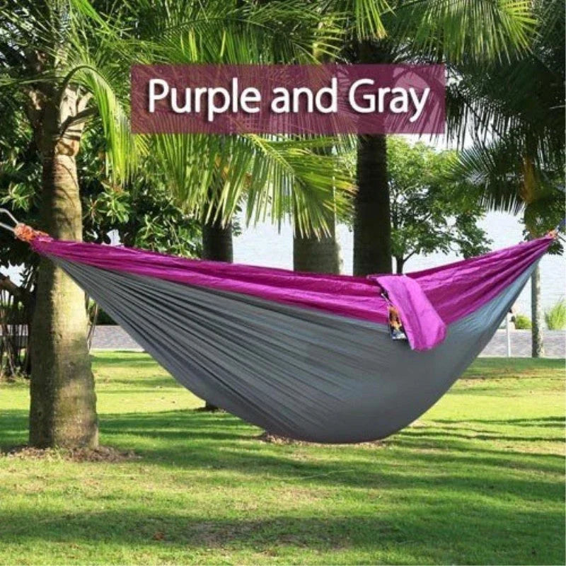 Durable and lightweight parachute hammock in various outdoor-friendly color options