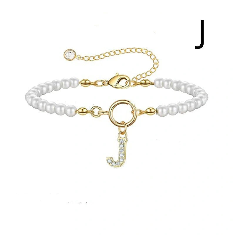 2024 fashion initial pearl bracelet for women with toggle clasp