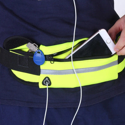 Slim nylon fitness waist bag with zippered pocket in various colors for running and gym