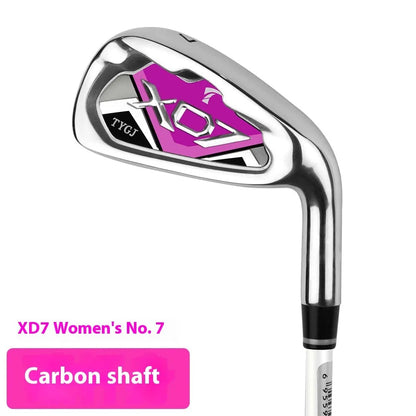 Golf club with steel or carbon shaft in men red, men blue, women purple, or lady purple colour option