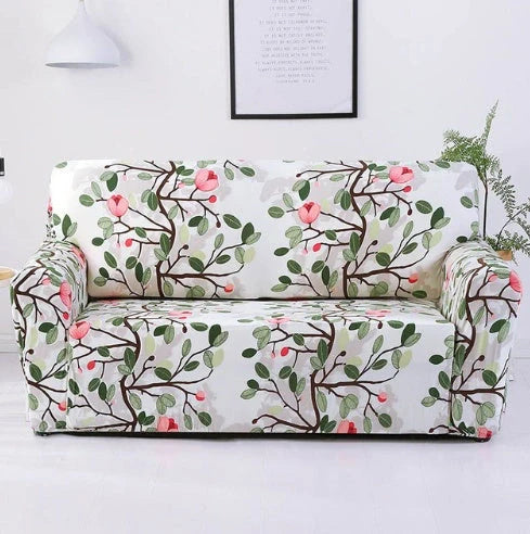 Stretchable polyester-spandex sofa cover with non-slip design in various colors