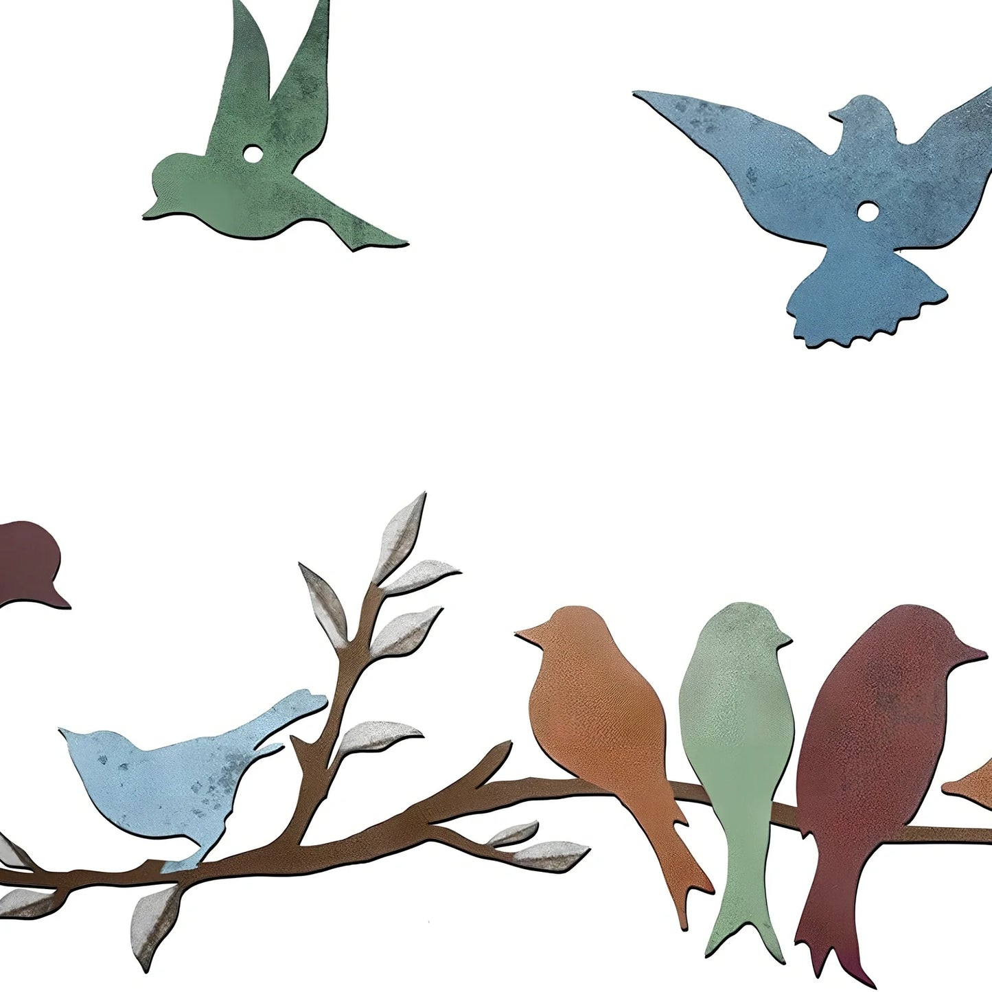 Iron bird branch wall decoration measuring 40cm by 10cm in European-style design