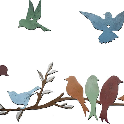 Iron bird branch wall decoration measuring 40cm by 10cm in European-style design