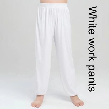 Children's high elasticity martial arts practice pants for Sanda in black, red, or white colours.