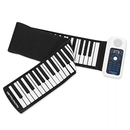 Hand-rolled electronic piano with 88 keys in white and black