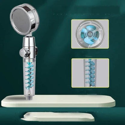 High-pressure multifunctional shower head with customizable settings and powerful twin-turbo technology