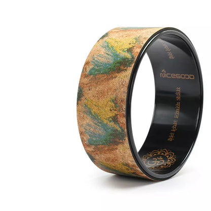 Eco-friendly Cork Yoga Wheel for yoga practice, 32cm diameter, natural cork and rubber construction