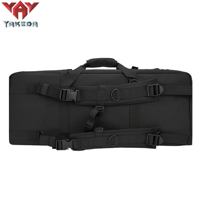 28-inch military tactical fishing bag with four compartments in black camouflage colour