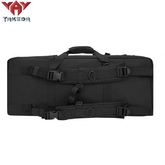 28-inch military tactical fishing bag with four compartments in black camouflage colour