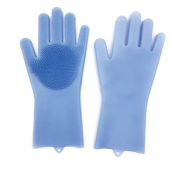 FDA food grade silicone kitchen cleaning gloves with orange colour and 357mm length