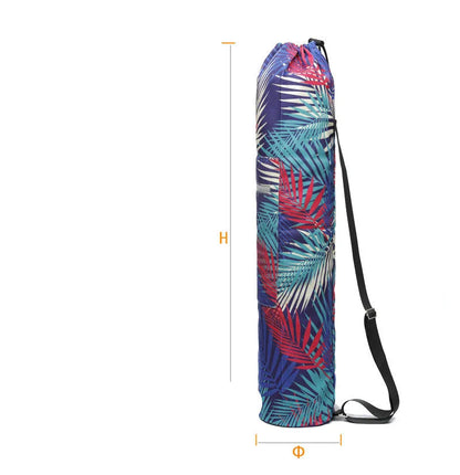 Canvas yoga bag with shoulder strap for 6mm yoga mat, shown as a storage bag for yoga and fitness use