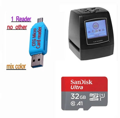 High-resolution film scanner for digitizing 35mm slides, negatives, and photos