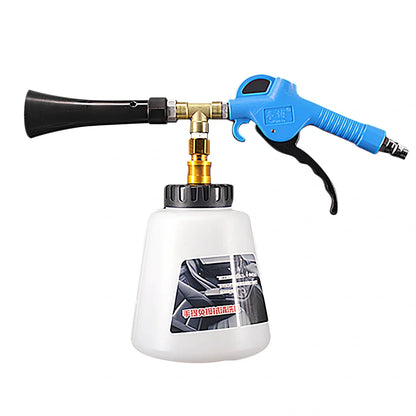 Blue Tornado interior cleaning gun with adjustable tube showing 70-120mm range and 8mm connection