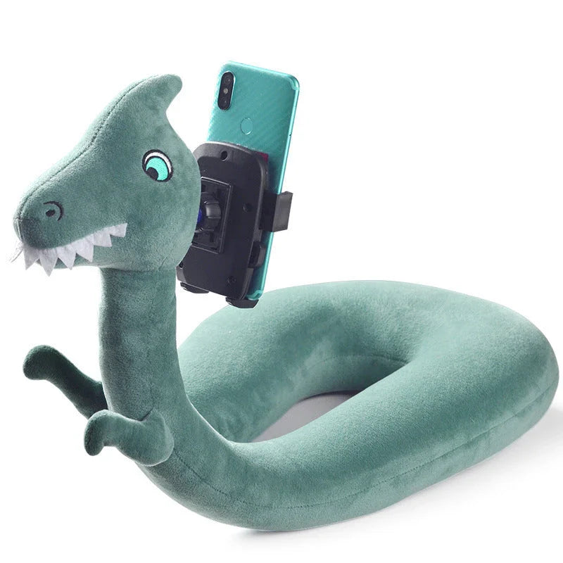 Cozy U-Shaped Pillow with Soft Velvet Covering and Honeysuckle Filling Provides Plush Comfort and Hands-Free Phone Holding