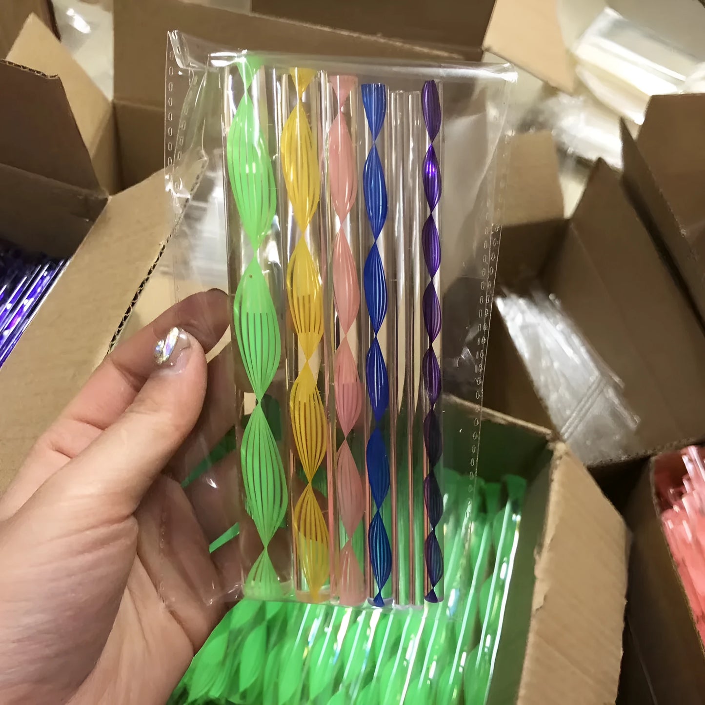 Pottery tool set with wood carving tools and acrylic rollers in blue pen bag packaging