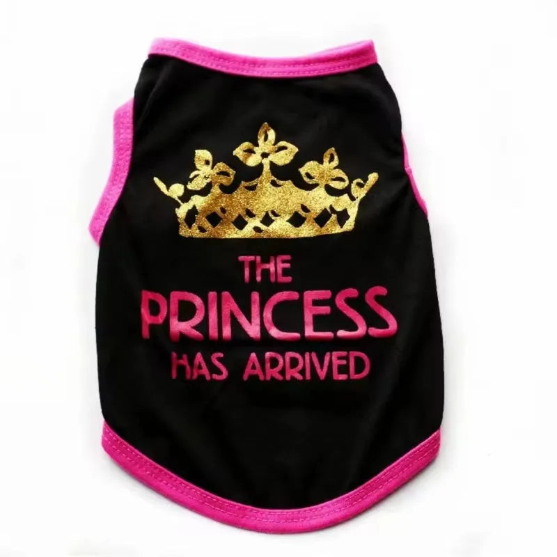 Cotton summer vest for puppies in various colours including black, grey, blue, and pink options.