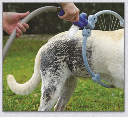 The 360 Woof Washer, an innovative dog washing system with a 360-degree water jet to thoroughly clean your furry friend.