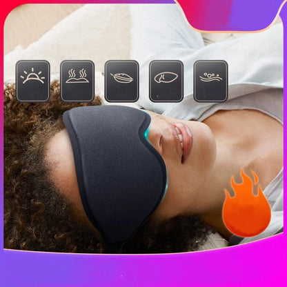 3D No Nose Wing Eye Mask in black with memory foam interior for comfortable sleep
