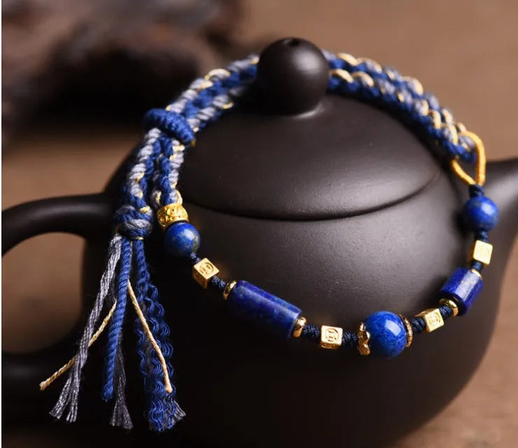 Hand woven flexible wire watch band bracelet in national ethnic style