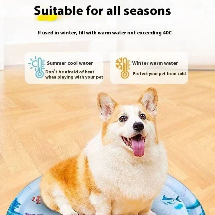 Cooling Pet Water Bed Cushion with vibrant designs for pets and children to enjoy refreshing relief from summer heat