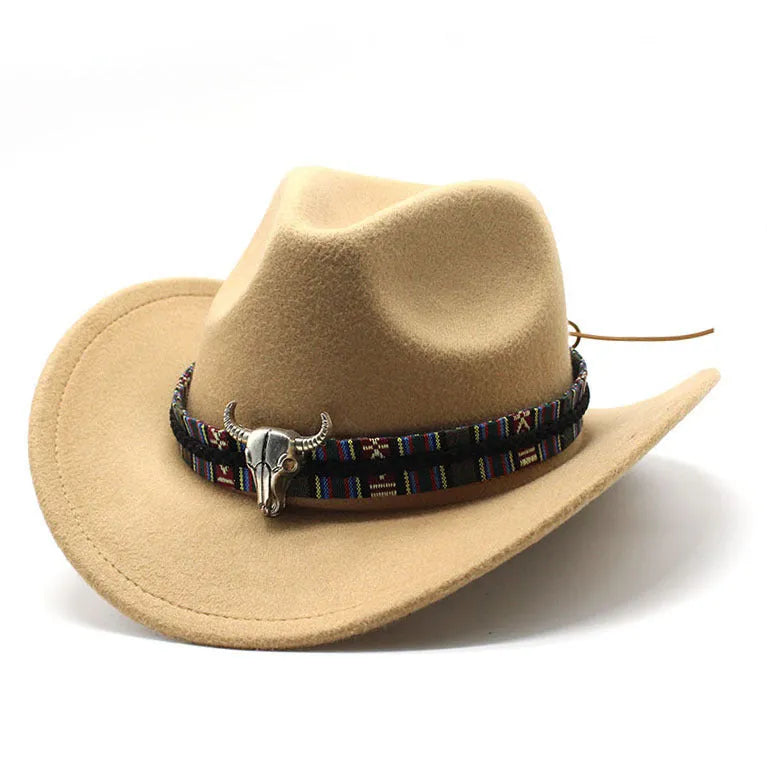 Western cowboy hat with bell crown design in polyester fabric, adjustable 56-58cm fit, shown in army green colour