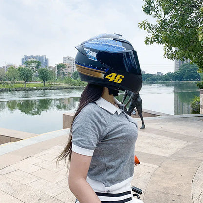 ABS motorcycle helmet in Dragon colour showing size options S, M, L, XL, 2XL, 3XL for commuting riders
