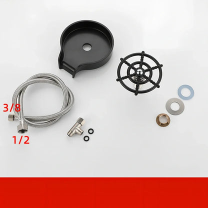 Small stainless steel faucet with automatic high-pressure cup washer for household sink installation