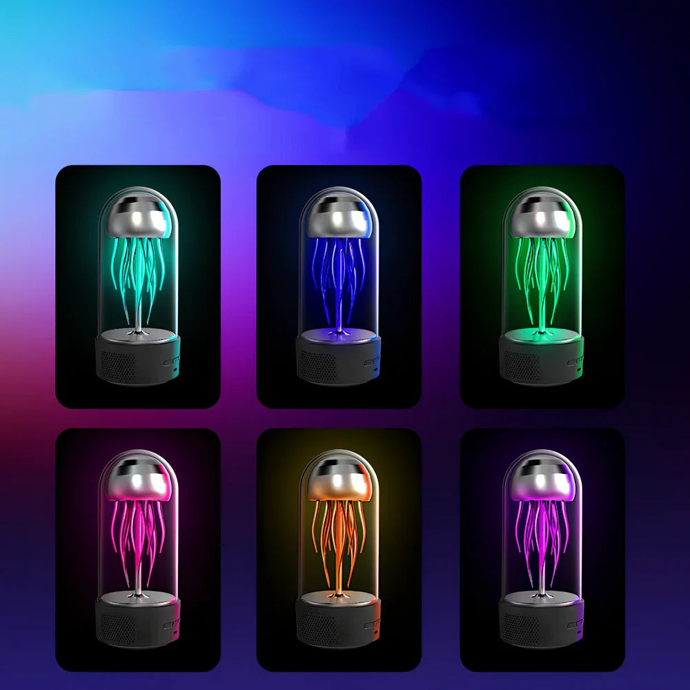 Jellyfish-shaped Bluetooth speaker with colourful LED lights and 28cm height