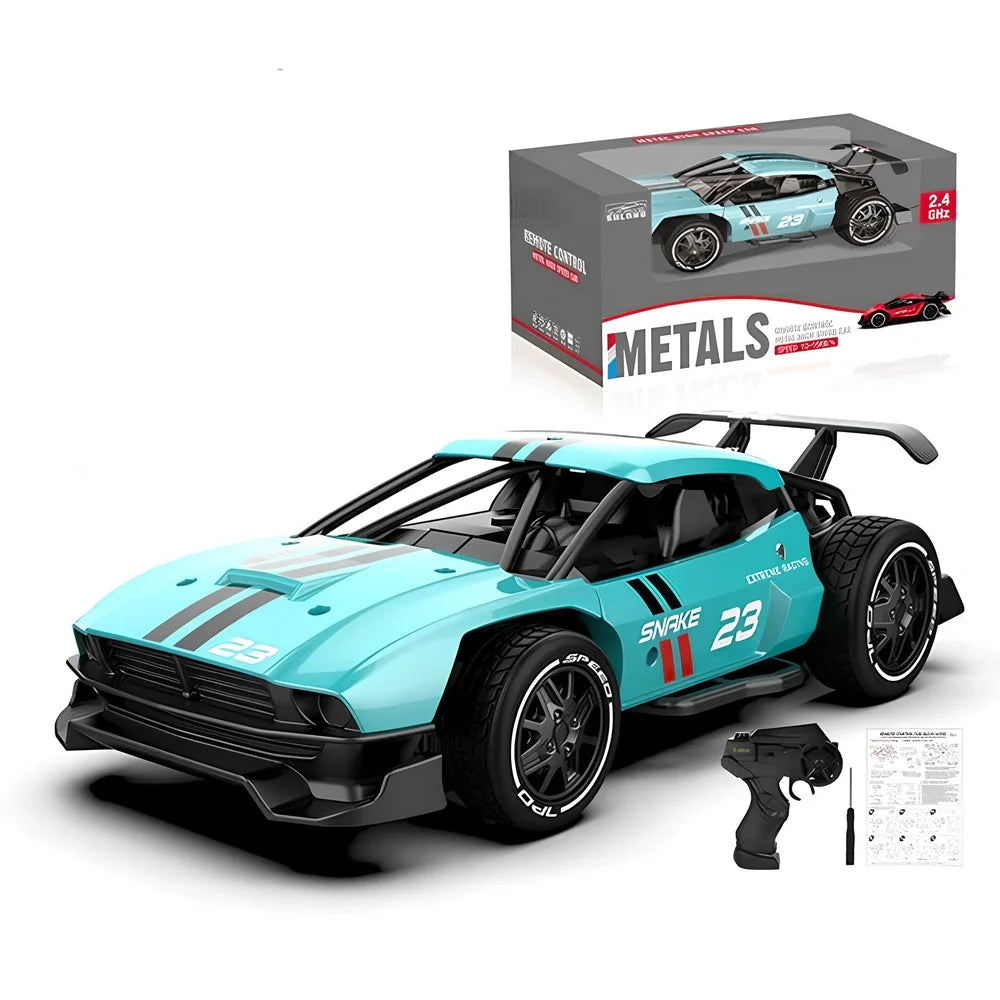 2.4G 4-channel RC drifting car with handle remote control on racing track