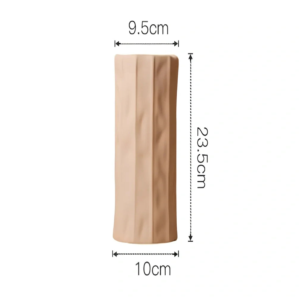 Morandi glazed ceramic geometric vase in soft colours with matte finish