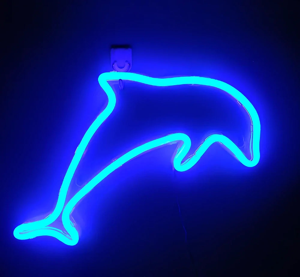 Hanging LED neon wall light in PVC, USB powered, sizes 100-600mm for home decor