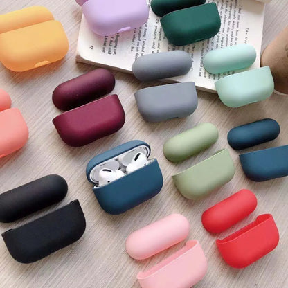 Compatible AirPods Pro 3 protective case in various colours like black, pink, green, and blue