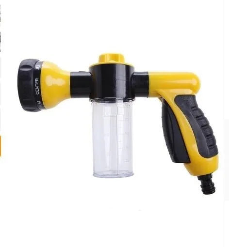 Green high-pressure foam spray gun with adjustable nozzle for car and household cleaning